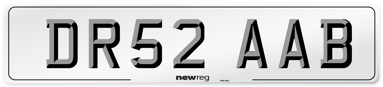 DR52 AAB Number Plate from New Reg
